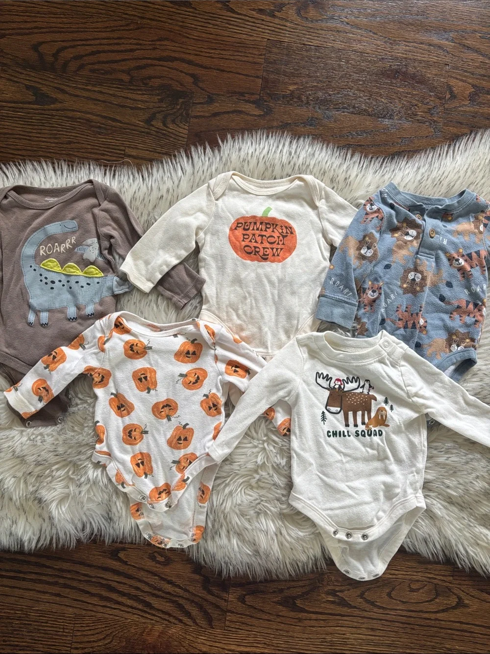 0-3M 11 Baby Boy Long Sleeve Onesies & Pants Bundle